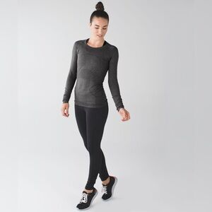 Lululemon Swiftly Tech Long Sleeve Crew - Heathered Black